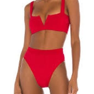 LSPACE Lee Lee Top + Frenchi Bottom in Red